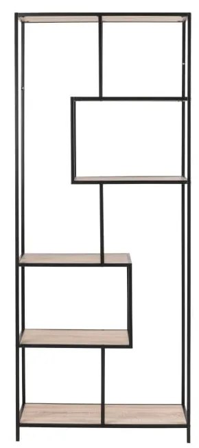 Čierna/prírodná knižnica v dekore duba 77x185 cm Seaford – Actona