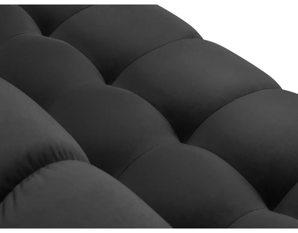 Tmavosivá zamatová rohová pohovka Cosmopolitan Design Bali, ľavý roh