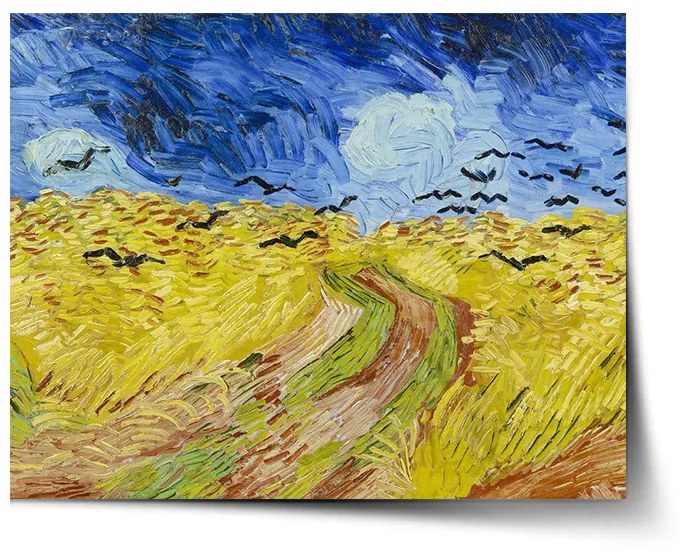 Sablio Plagát Pšeničné pole s vranami - Vincent van Gogh - 60x40 cm