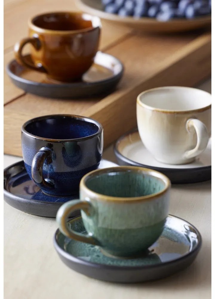 Čierna/modrá keramická šálka na espresso 70 ml Gastro Dark Blue/Black – Bitz