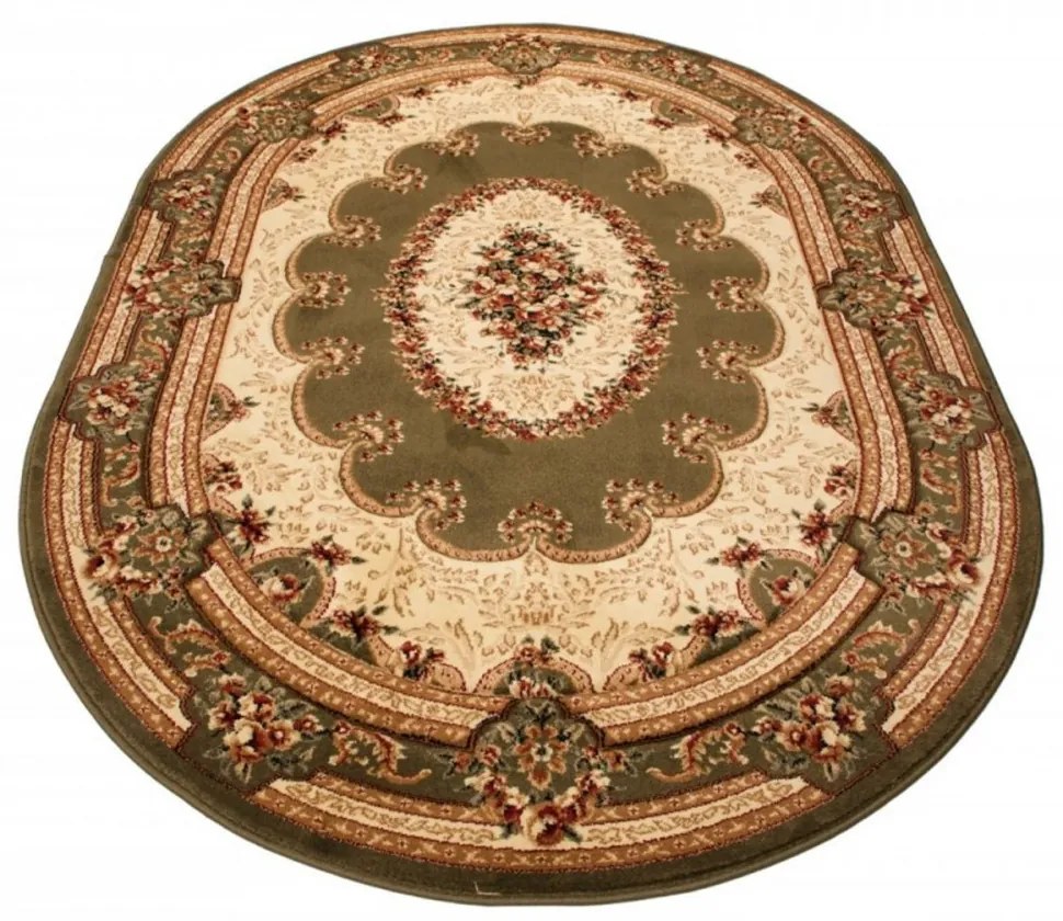 Kusový koberec klasický vzor zelený ovál, Velikosti 160x220cm
