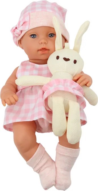 LEAN Toys Baby Doll Baby Bunny Crate šaty ružové