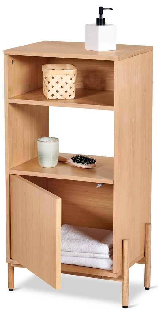 Kúpeľňová skrinka s drevenou dyhou