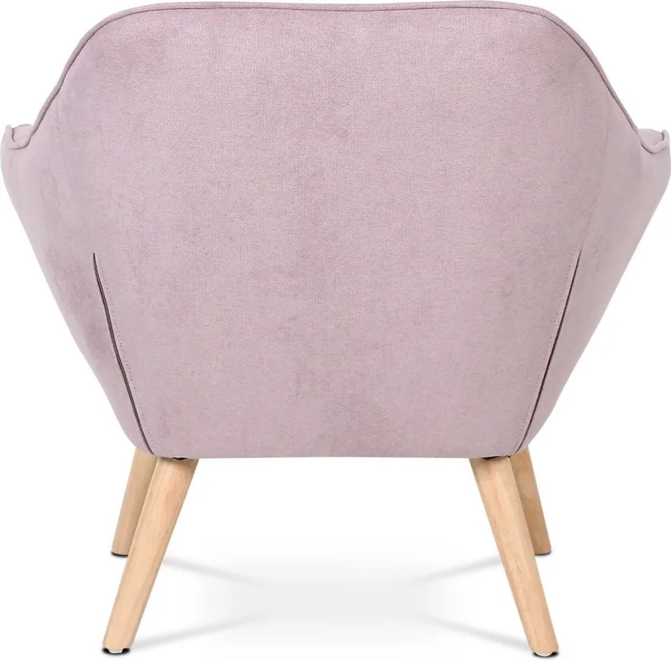 Relaxační křeslo ASPO — masiv, látka, růžová