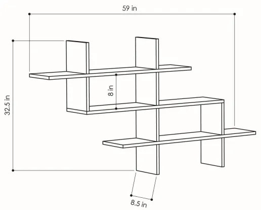 Nástenná polica HALIC 82x150 cm dub