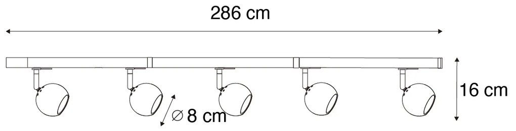 Moderný 1-fázový koľajnicový systém 5-svetlo čierny so zlatom - Gissi