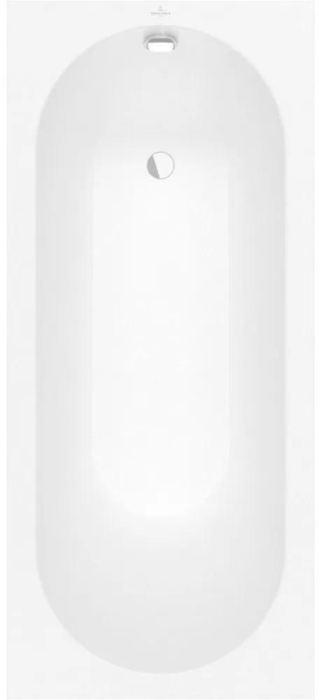 VILLEROY &amp; BOCH Oberon pravouhlá vaňa z materiálu Quaryl, odtok zboku, 1700 x 750 x 450 mm, Stone White, UBQ170OBE2V-RW