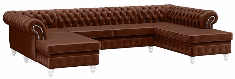 PROXIMA.store - Luxusná sedačka CHESTERFIELD LONG U FARBA NÔH: biela, DRUH LÁTKY: TORRE - 8, FARBA OZDOBNÝCH ŠPENDLÍKOV: chróm