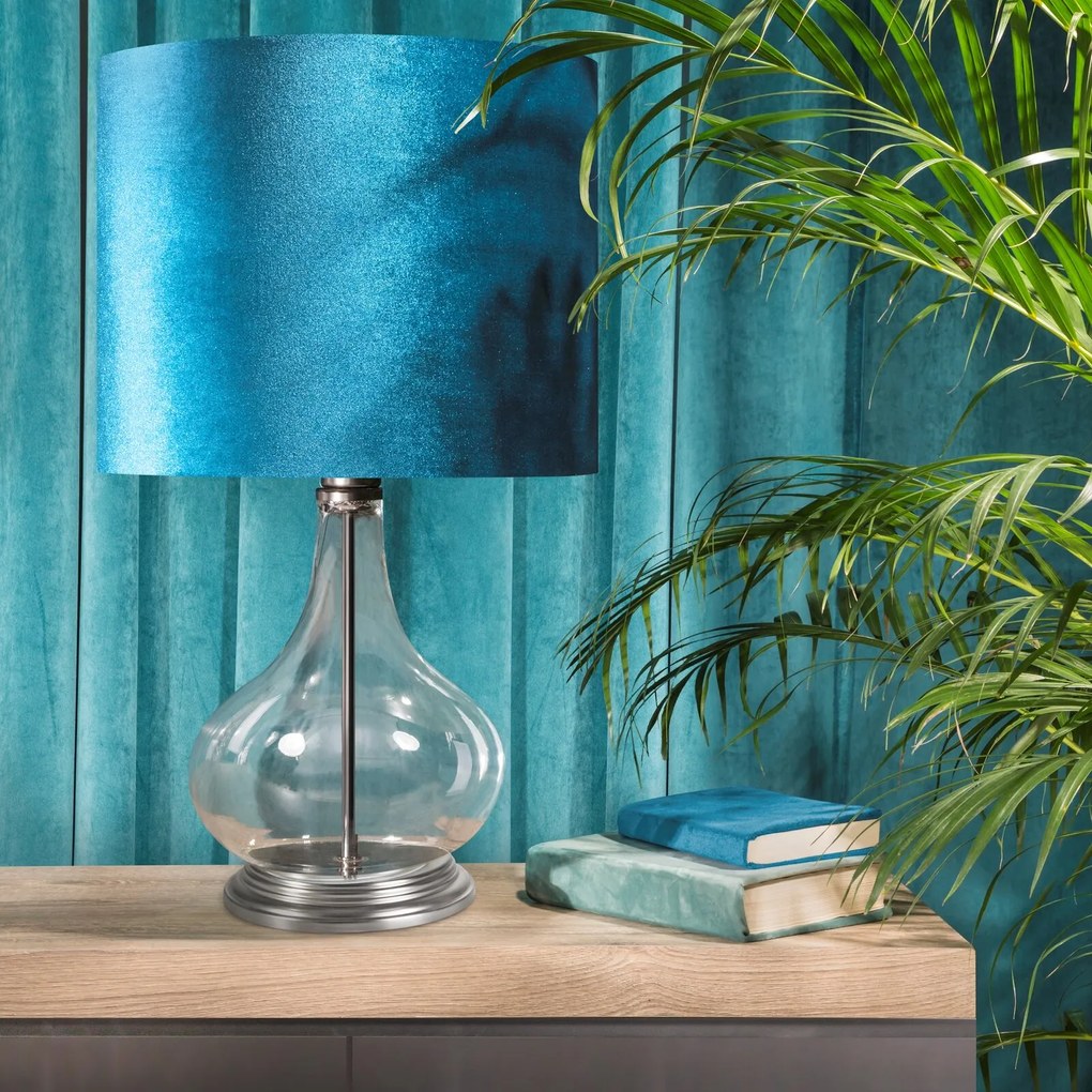 Stolná lampa Kim 32x61 cm tyrkysová