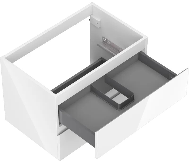 Mexen Orio, kúpeľňová skrinka 70 cm, 2 zásuvky, biela lesklá, 91A10-07047-2-BFF00