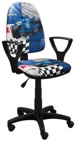 Detská otočná stolička BRANDON - FORMULA modrá