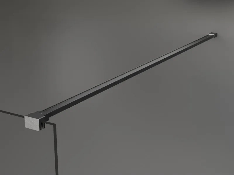 Mexen Kioto, sprchová zástena Walk-In 70 x 200 cm, 8mm číre sklo čierny vzor, grafitový profil, 800-070-101-66-77