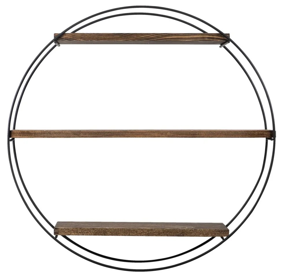 Nástenná polica Tulipa 60 cm orech americký/čierna