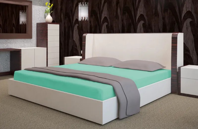 Dekorstudio Prestieradlo froté s gumičkou svetlotyrkysové PRZF-40 Rozmer plachty: 90x200cm