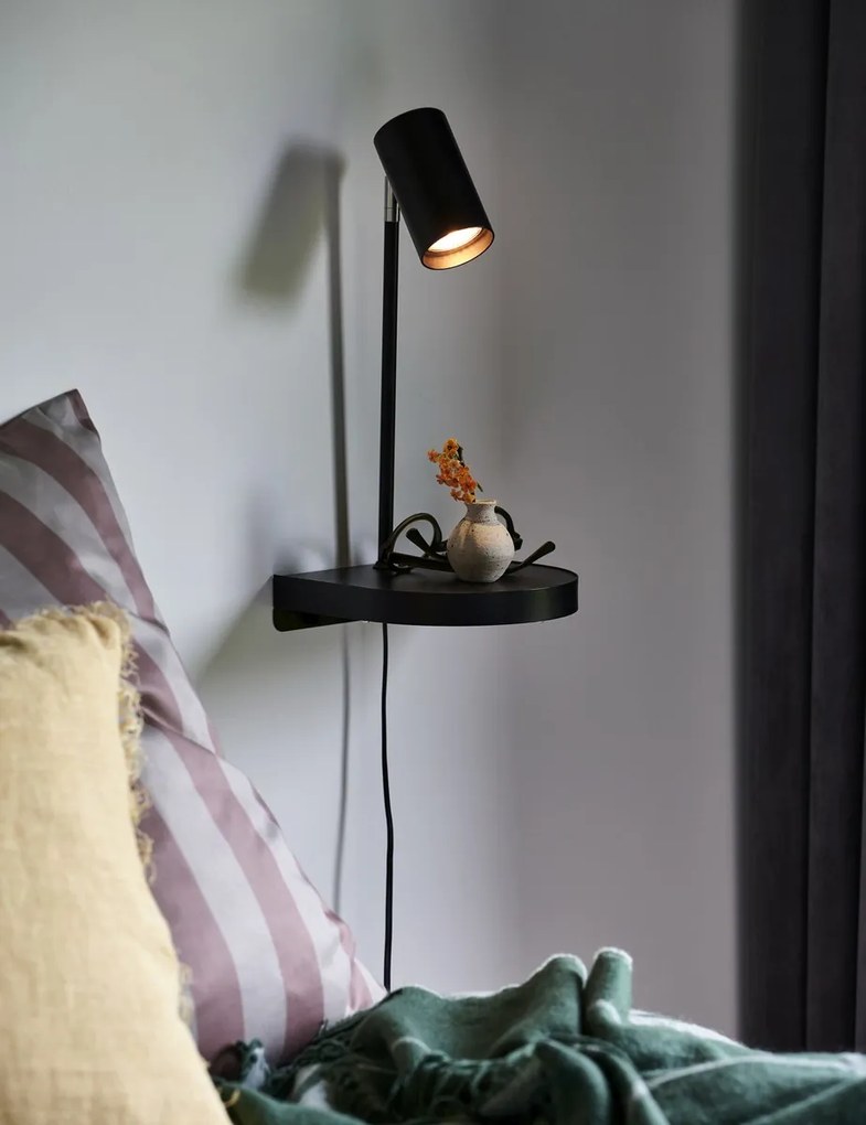 NORDLUX Dizajnová stolová lampa na posteľ CACHÉ, 1xGU10, 40W, matná sivá
