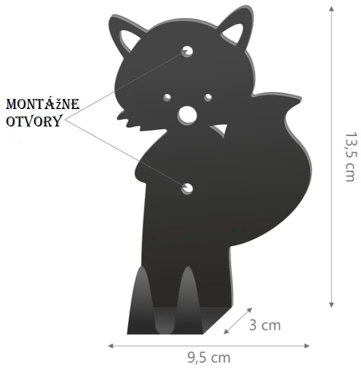 Detský vešiak na stenu VEVERIČKA