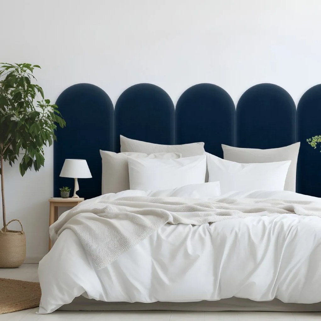 Zamatový čalúnený panel - Oblúk - 30x100cm Farba: Námornícka modrá