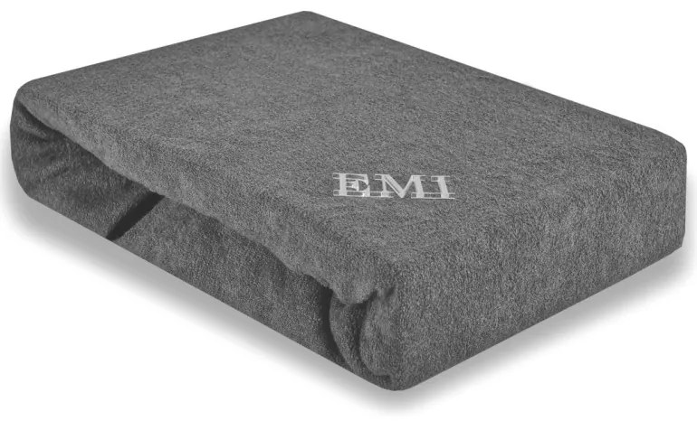 Plachta posteľná sivá froté EMI, Plachta 90 (100)x200