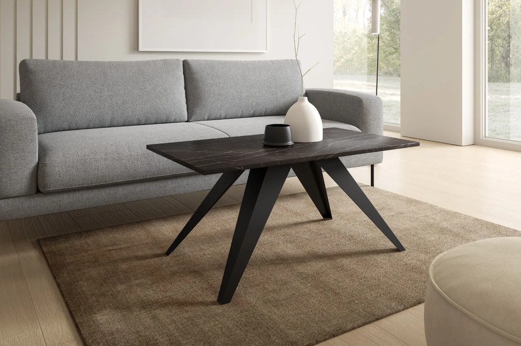 KONFERENČNÝ STOLÍK TIBERIO PIETRA GRIGIA MRAMOR ČIERNY 120 cm