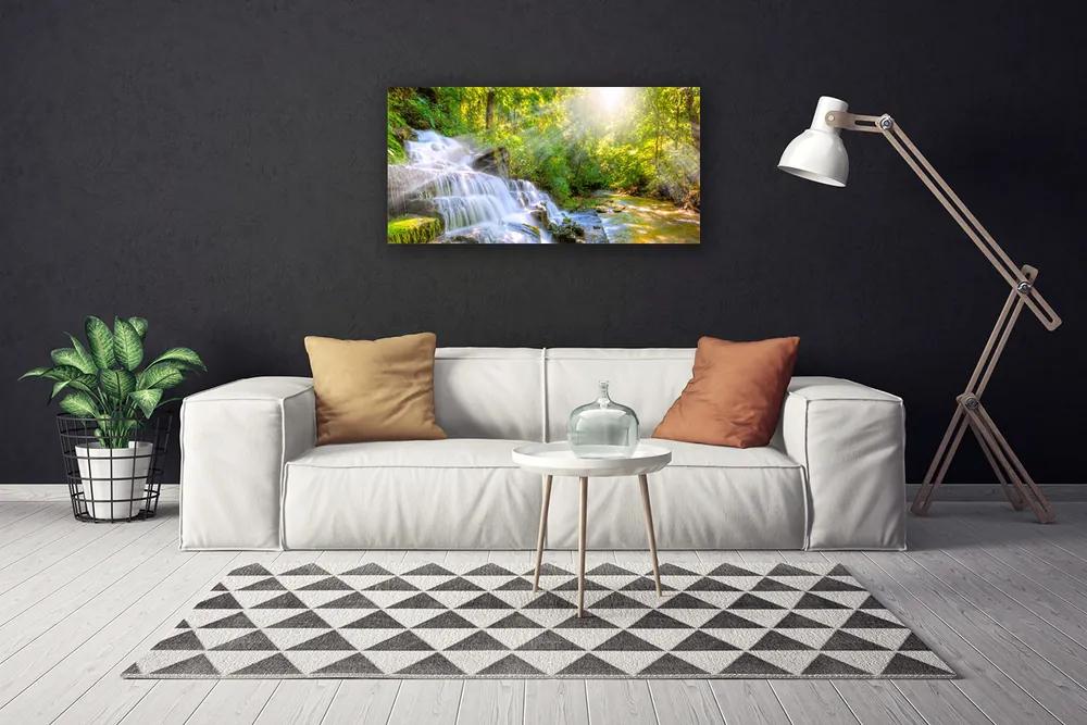 Obraz na plátne Vodopád les príroda 120x60 cm