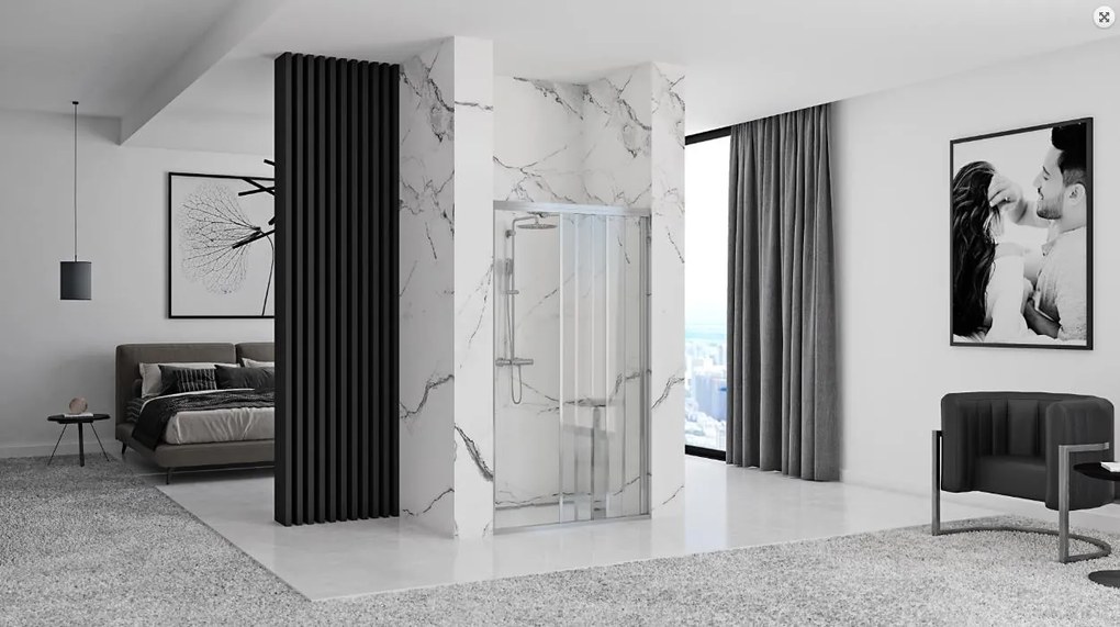 Rea - ALEX posuvné sprchové dvere - chróm, 100 x 190 cm, REA-K0546