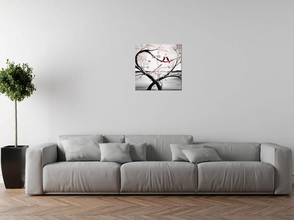 Gario Obraz s hodinami Vtáčia láska Rozmery: 60 x 40 cm