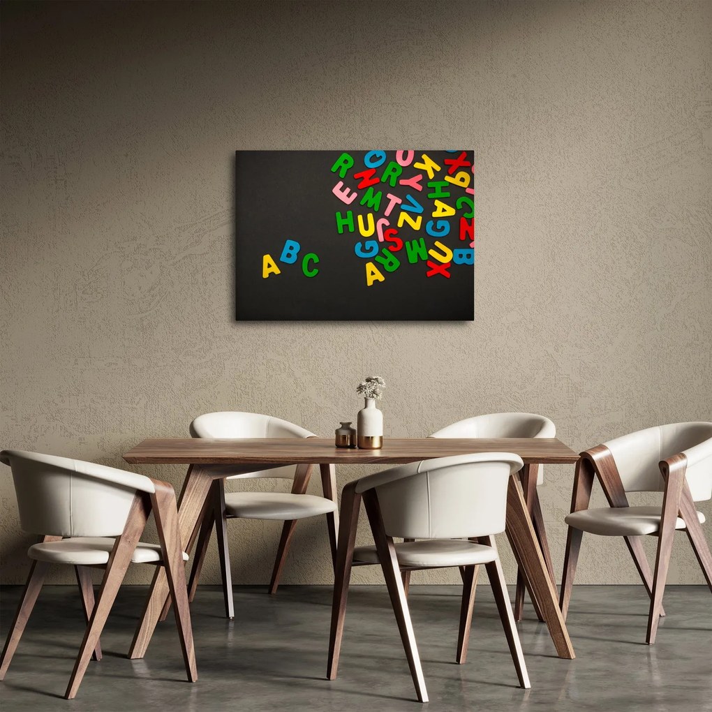 Obraz - farebné písmenká (70x50 cm)