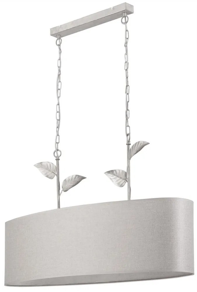 Luster na reťazi NOEMI 2xE27/60W/230V strieborná