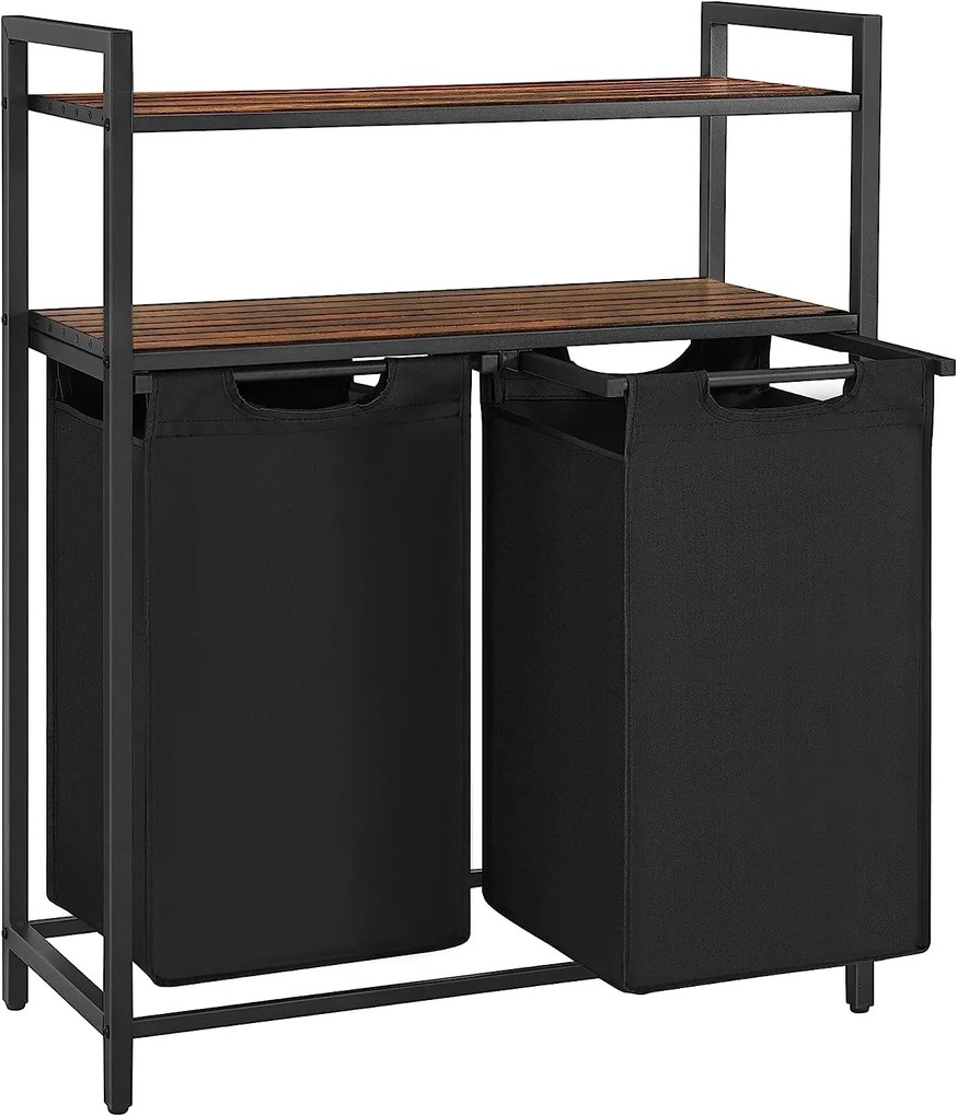 Koš na bielizeň s priehradkami a policou VASAGLE BLH211B01