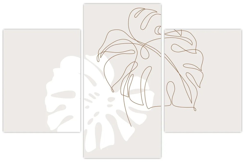 Obraz - Line art monstera N⁰2 (90x60 cm)