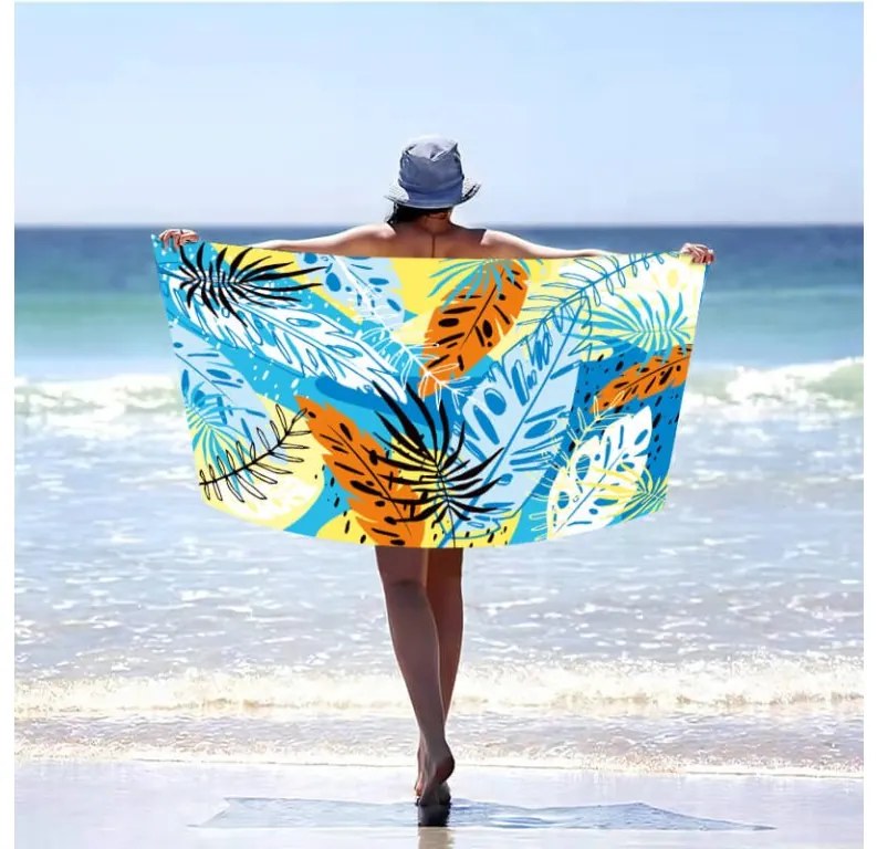 Plážový set SUMMER FRESH – osuška 100×180 cm a pončo 80×145 cm, farebný