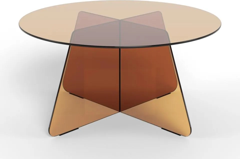 Sklenený konferenčný stolík Samos 80 cm hnedý