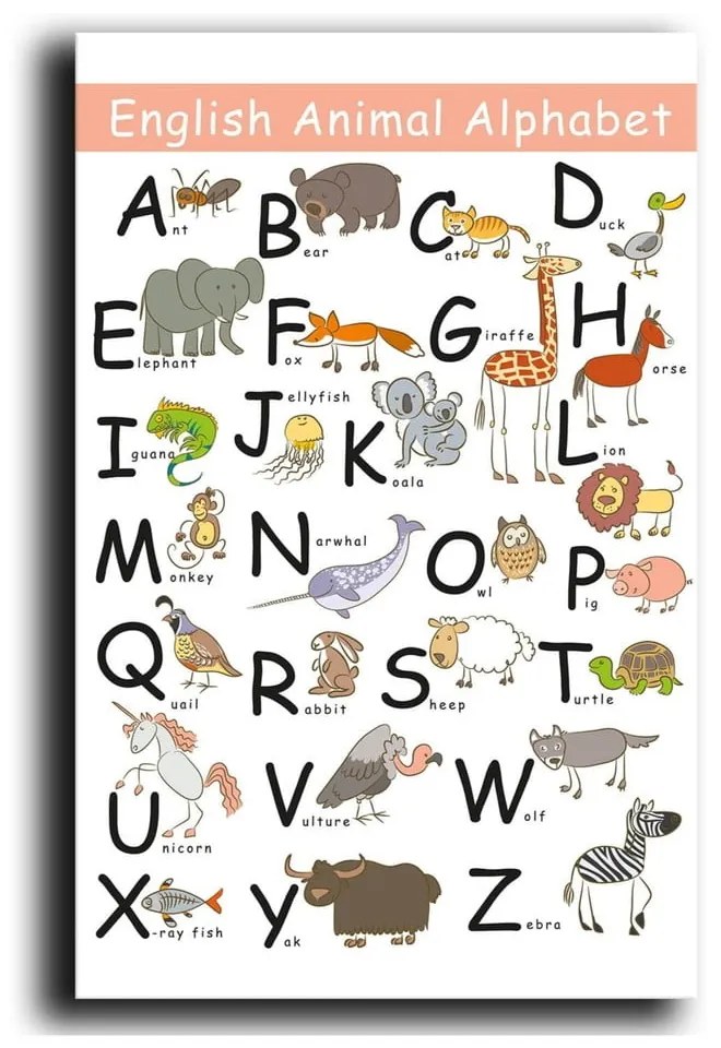 Detský obrázok 45x70 cm Alphabet – Wallity