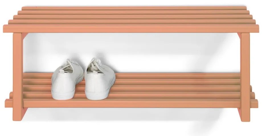 Kovová závesná skrinka na topánky v lososovej farbe 71x26x34 cm Marco – Spinder Design