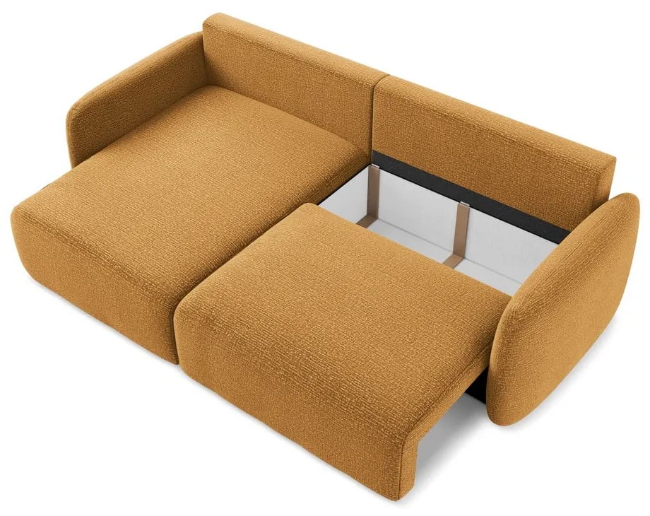 Oranžová rozkladacia/s úložným priestorom rohová pohovka (ľavý roh) Kalena – Makamii