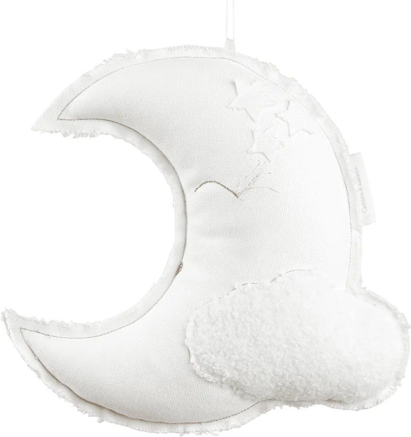 Závesná dekorácia mesiac biela 31x31x10cm