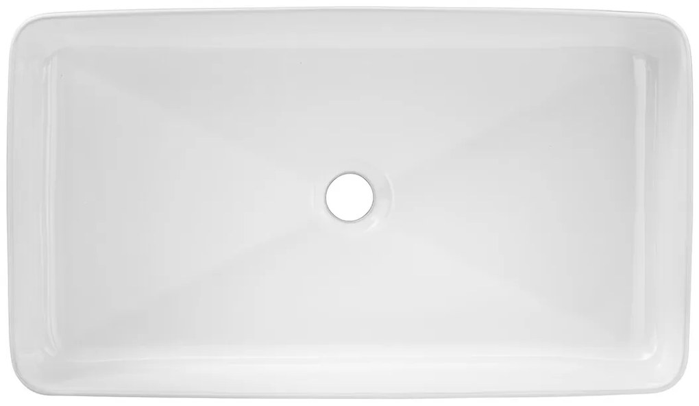 Súprava keramického umývadla na dosku a štíhly výpust 60 cm biela