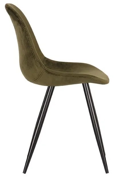 Khaki zamatové jedálenské stoličky v súprave 2 ks Capri – LABEL51