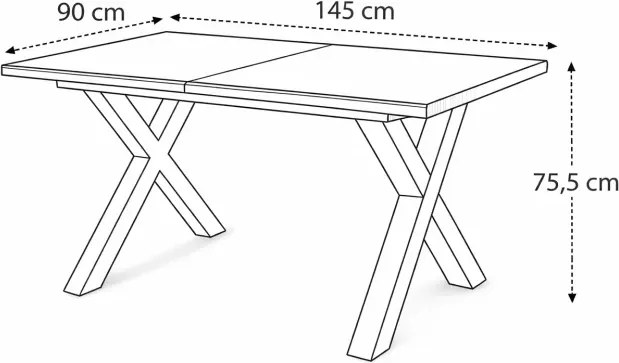Jedálenský stôl EBON + 4× jedálenské stoličky ENZO béžové