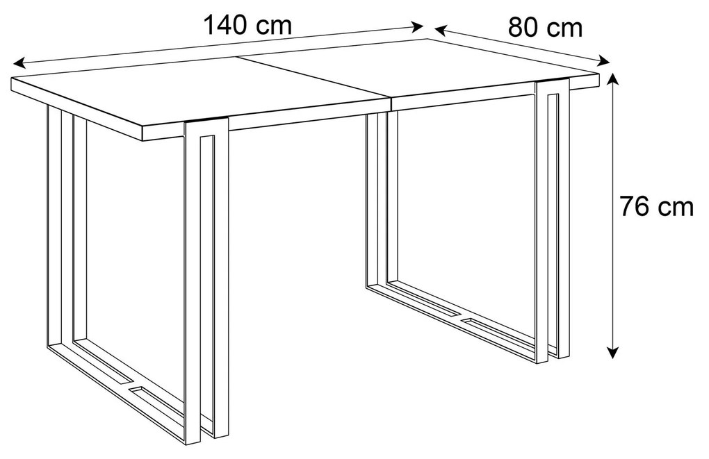 Jedálensky rozkladací stôl KALEN tmavý betón Rozmer stola: 160/260x90cm