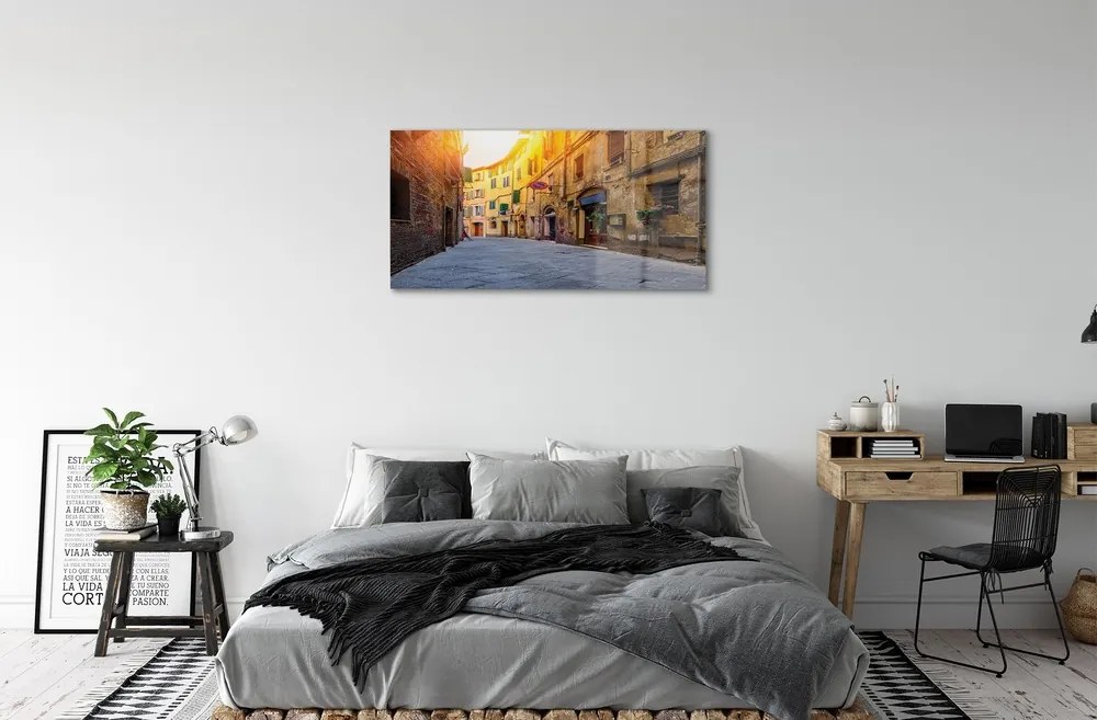 Sklenený obraz Italy Street budovy 120x60 cm