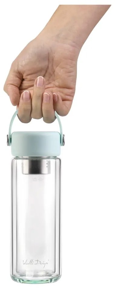 Sklenená fľaša v mentolovej farbe 350 ml Fuori – Vialli Design