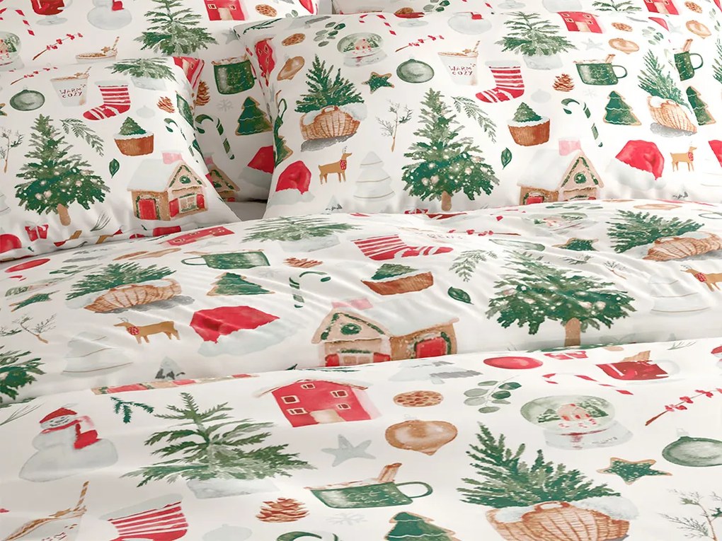 Bavlnené obliečky MAGIC CHRISTMAS biele Rozmer obliečky: 2 ks 70 x 90 cm | 200 x 220 cm