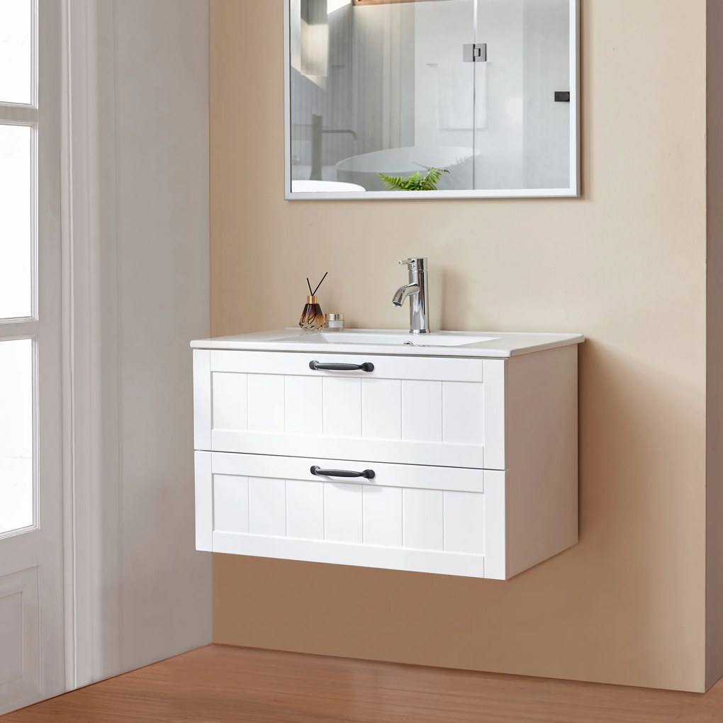 Závesná skrinka pod umývadlo Houseland Lavia 80 cm biela