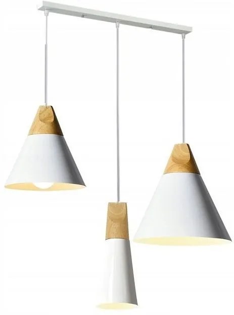 Toolight - Stropné svietidlo SCANDI SET CP 3xE27, Biela-Hnedá, OSW-00110