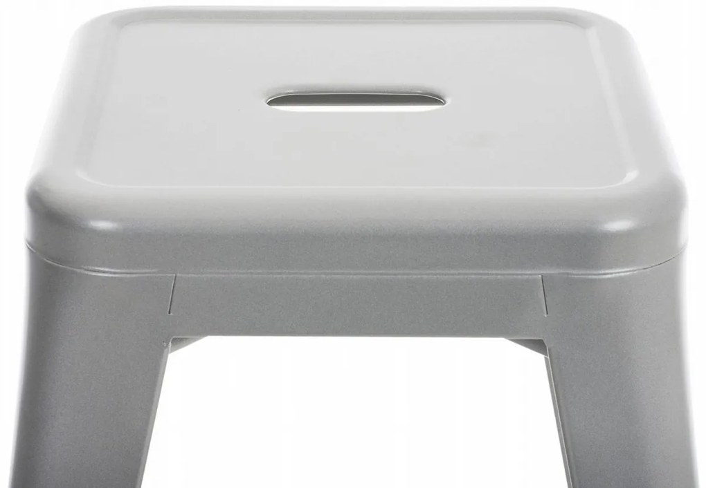 Stohovateľná kovová stolička Arm - Strieborná