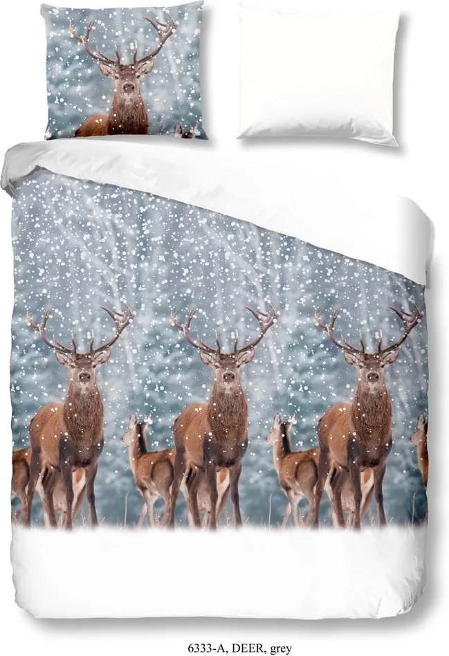 Obliečky na jednolôžko z bavlny Good Morning Deer, 140 × 200 cm