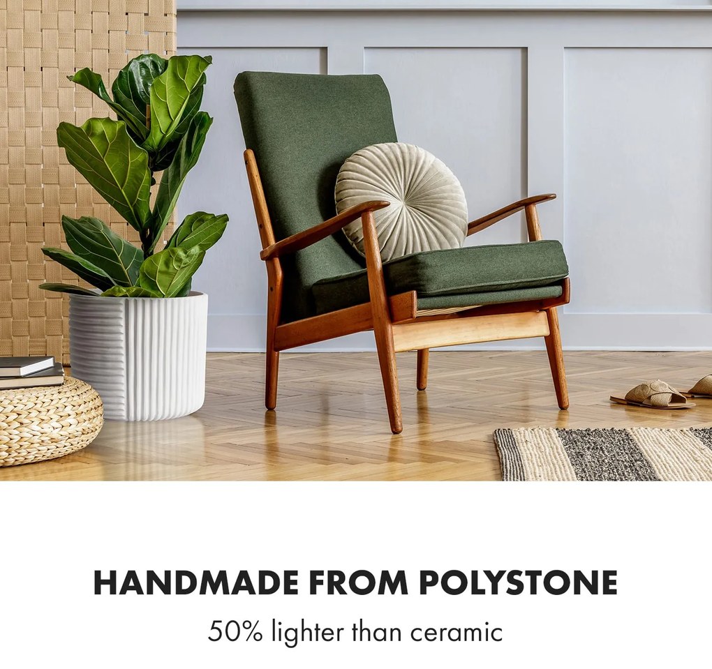Fox & Fern Hasselt, kvetináč z polystonu, ručne robený