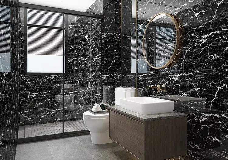 Samolepiace PVC 3D panely ARS-03, cena za kus, rozmer 60 x 30 cm, Marble čierno-biely, IMPOL TRADE