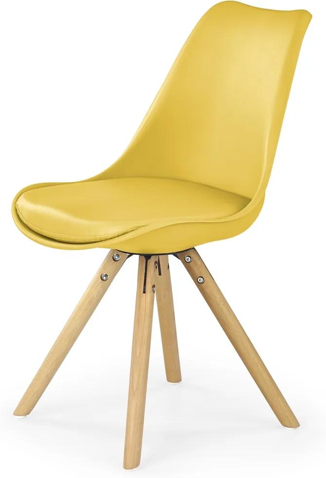 Jedálenská stolička K201 - žltá / buk
